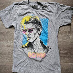 David Bowie grey and neon colors t-shirt size small